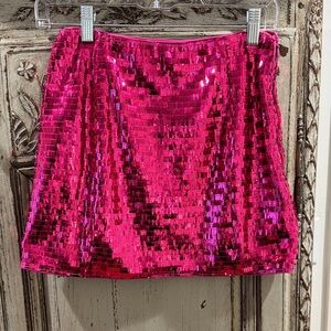 Pink Sequin Mini Skirt